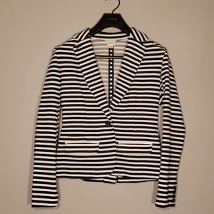 Navy Blue Striped Blazer